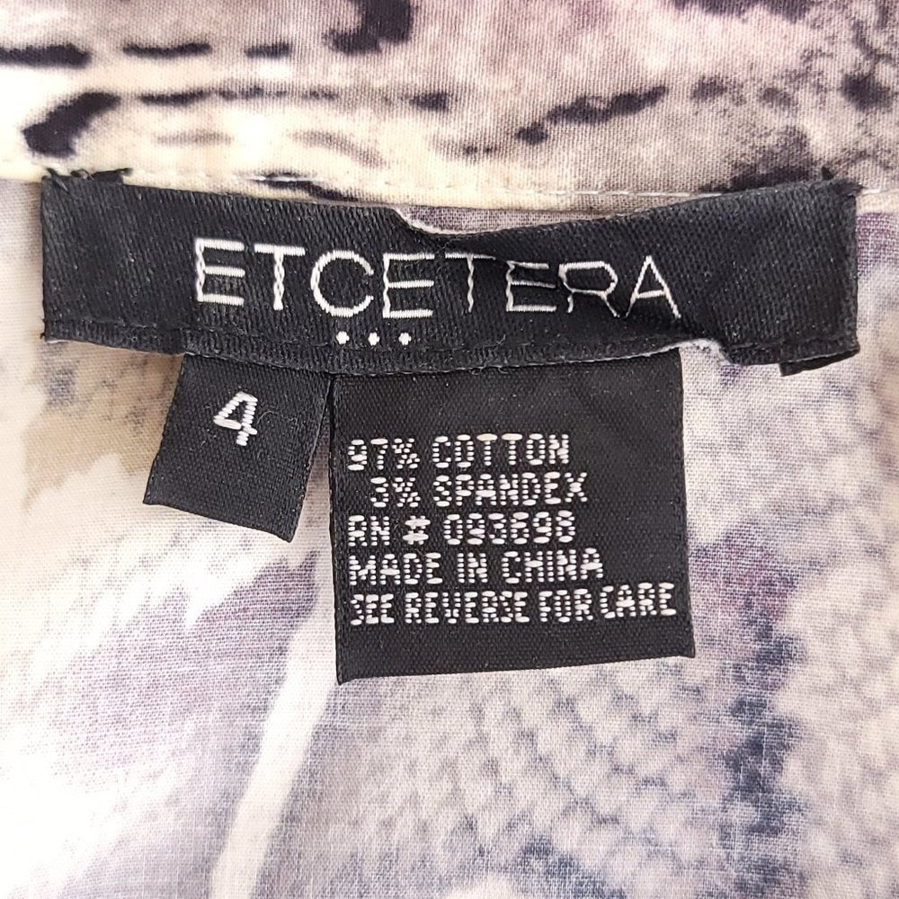 Etcetera Pink Cream Snakeskin Animal Print Button Down Shirt Blouse Womens 4 - Picture 5 of 6